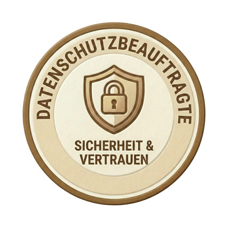Ihre Daten sind bei mir in sicheren Händen. Grafik-Button 'Datenschutzbeauftragte' – Sicherheit & Vertrauen für Ihre Daten bei Digitalhilfe@Zuhause in Reken.