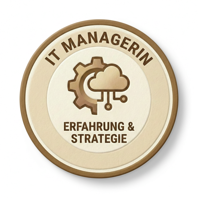 Fundierte IT-Erfahrung für Ihre Anliegen. Grafik-Button 'IT-Managerin' für Erfahrung & Strategie – Qualifikation von Katharina Laaks, Digitalhilfe@Zuhause in Reken.